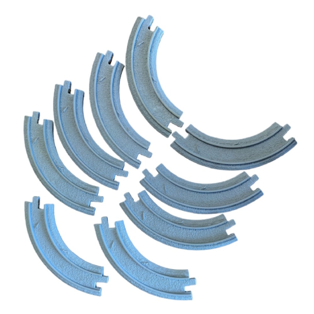 GeoTrax Curved Train Track 9 Pieces Mattel Gray Track Plastic Geo Trax GUC